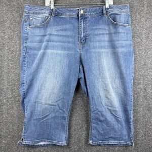 C Established 1946 Denim Women's Hi-rise Jean Shorts Size 22W Split Hem Light